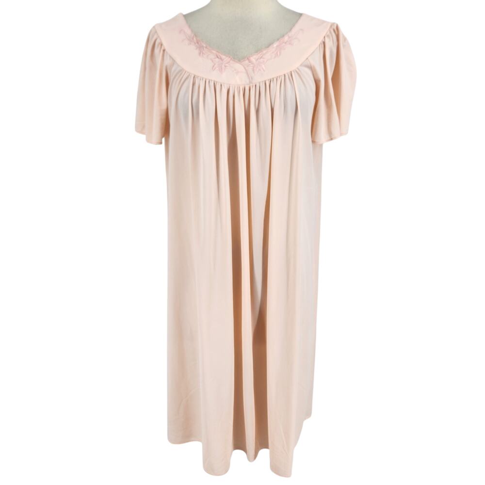 Miss Elaine Classics Embroidered Nightgown Light Pink